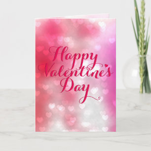Cartes Pour Fêtes Annuelles Cent Coeurs Rouge et rose Valentin