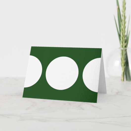 Cartes Pour Fêtes Annuelles Cercles blancs sur vert (Devant)