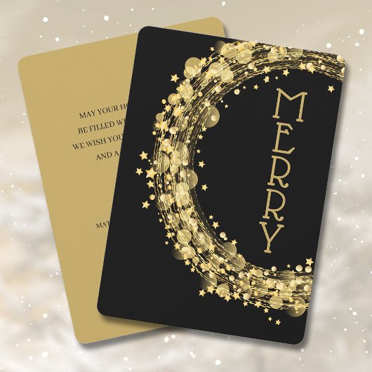 Cartes Pour Fêtes Annuelles Cercles et étoiles sur Noir Noël non photo