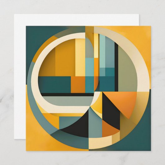 Cartes Pour Fêtes Annuelles Cercles et rectangles d'abstraction géométriques r (Devant / Derrière)