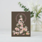 Cartes Pour Fêtes Annuelles Cercles moisis roses brillants Arbre de Noël Abstr (Debout devant)