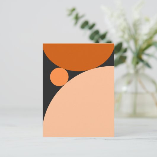 Cartes Pour Fêtes Annuelles Cercles Orange et Pêche Abstraits (Debout devant)