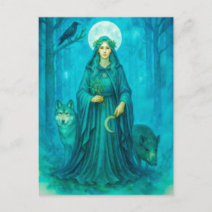 Cartes Pour Fêtes Annuelles Céréales celtiques avec sanglier de loup et corbea