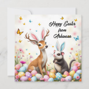 Cartes Pour Fêtes Annuelles Cerf à queue blanche et opossum avec oreilles de l