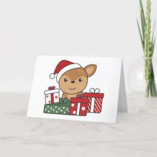 Cartes Pour Fêtes Annuelles Cerf Cadeau de Noël Animaux d'hiver Cerf