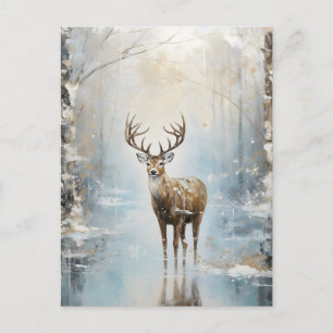 Cartes Pour Fêtes Annuelles Cerf de la forêt glacée