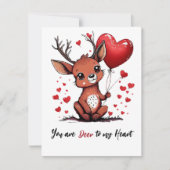 Cartes Pour Fêtes Annuelles Cerf de la Saint-Valentin (Devant)