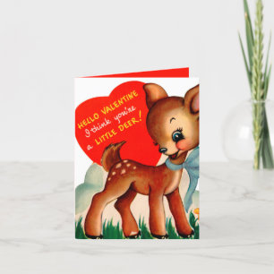 Cartes Pour Fêtes Annuelles cerf de la Saint-Valentin rétro vintage ajoute du