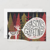 Cartes Pour Fêtes Annuelles Cerf de Noël (Devant / Derrière)