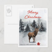 Cartes Pour Fêtes Annuelles Cerf de Noël (Devant / Derrière)
