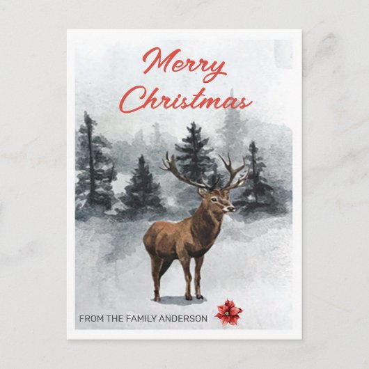 Cartes Pour Fêtes Annuelles Cerf de Noël (Devant)