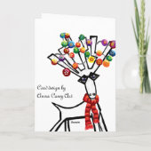 Cartes Pour Fêtes Annuelles Cerf de Noël (Dos)