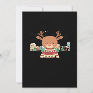 Cartes Pour Fêtes Annuelles Cerf de Noël mignon design minimaliste