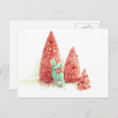 Cartes Pour Fêtes Annuelles Cerf de Noël rétro (Devant / Derrière)