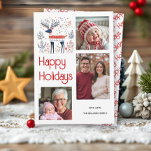 cerf de style scandinave rouge bleu photo Noël