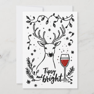 Cartes Pour Fêtes Annuelles Cerf pompette et lumineux 