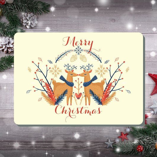 Cartes Pour Fêtes Annuelles Cerf scandinave Nordic Merry Design de Noël