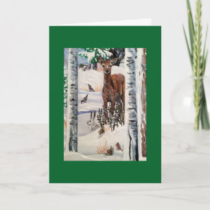 Cartes Pour Fêtes Annuelles Cerfs et amis de Noël