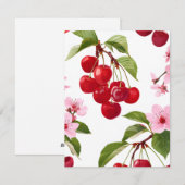 Cartes Pour Fêtes Annuelles Cerises (Devant / Derrière)