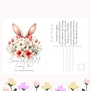 Cartes Pour Fêtes Annuelles Certains Lapins Vous Aiment Floral Rabbit Pâques O