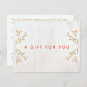 Cartes Pour Fêtes Annuelles Certificat cadeau Rustic Wood (Devant / Derrière)