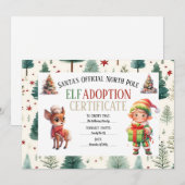 Cartes Pour Fêtes Annuelles Certificat d'adoption de Noël Elf (Devant / Derrière)