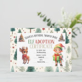 Cartes Pour Fêtes Annuelles Certificat d'adoption de Noël Elf (Debout devant)