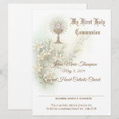 Cartes Pour Fêtes Annuelles Certificat traditionnel de première sainte communi (Devant / Derrière)