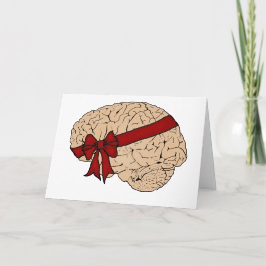 Cartes Pour Fêtes Annuelles Cerveau présent de Noël (Devant)
