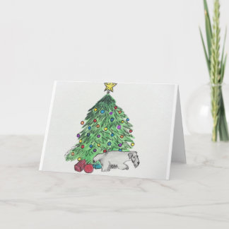 Cartes Pour Fêtes Annuelles Cesky Terrier "mon arbre "