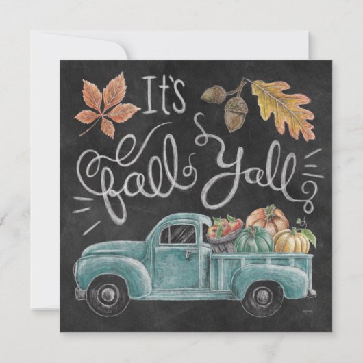 Cartes Pour Fêtes Annuelles C'est Fall Y'all - Chalkboard Truck (Devant)