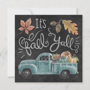 Cartes Pour Fêtes Annuelles C'est Fall Y'all - Chalkboard Truck
