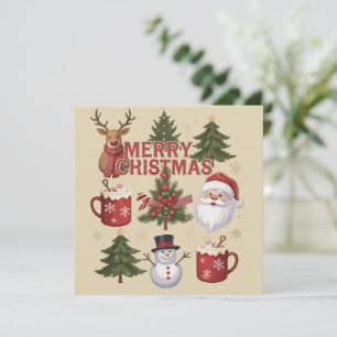 Cartes Pour Fêtes Annuelles C'est la saison Arbre de Noël Santa Latte Noël