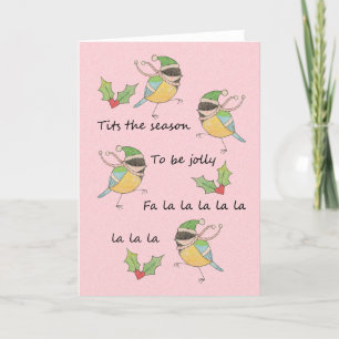 Cartes Pour Fêtes Annuelles C'est la saison Beaux oiseaux Drôle Noël Vacances