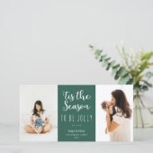 Cartes Pour Fêtes Annuelles 'C'Est La Saison D'Être Jolly Festive Green Photo (Debout devant)