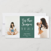 Cartes Pour Fêtes Annuelles 'C'Est La Saison D'Être Jolly Festive Green Photo (Devant)