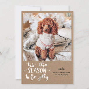 Cartes Pour Fêtes Annuelles C'Est La Saison D'Être Jolly Script Photo Holiday