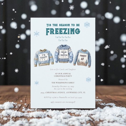 Cartes Pour Fêtes Annuelles C'est la saison Funny Noël Ugly Sweater Party