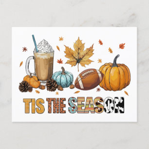 Cartes Pour Fêtes Annuelles C'est la saison Herbstzeit mit Football und Kaffee
