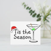Cartes Pour Fêtes Annuelles C'Est La Saison Martini Boire Noël (Debout devant)
