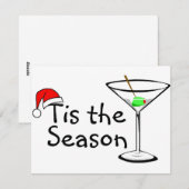 Cartes Pour Fêtes Annuelles C'Est La Saison Martini Boire Noël (Devant / Derrière)