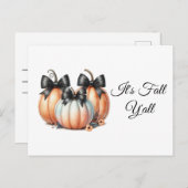 Cartes Pour Fêtes Annuelles C'est l'automne Y'all : Pastel Citrouille (Devant / Derrière)