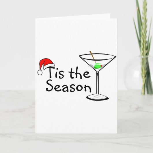 Cartes Pour Fêtes Annuelles C'Est Le Martini De Noël De Saison (Devant)