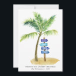 Cartes Pour Fêtes Annuelles C'est le Soleil de la Mer Aquarelle Plage Deux Pho<br><div class="desc">C'est le Soleil de la Mer Aquarelle Plage Deux Photos Carte de vacances - une petite carte de Noël amusante à envoyer à votre famille et à vos amis pendant cette période des fêtes. La carte présente un palmier tropical à l'aquarelle avec un panneau en bois qui lit "c'est le...</div>