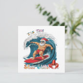 Cartes Pour Fêtes Annuelles C'est Le Soleil De La Mer - Santa Surfing (Debout devant)