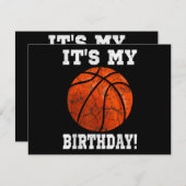 Cartes Pour Fêtes Annuelles C'est mon anniversaire Basketball Lover cadeau Ret (Devant / Derrière)