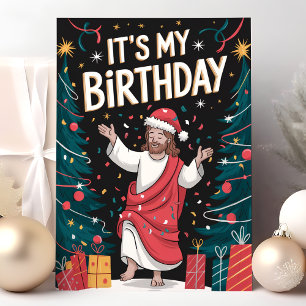 Cartes Pour Fêtes Annuelles C'est mon anniversaire Jésus Noël drôle