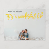 Cartes Pour Fêtes Annuelles C'est une merveilleuse vie Noël Jaune (Devant)