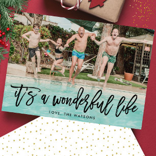 Cartes Pour Fêtes Annuelles C'est une merveilleuse vie Onyx photo de Noël