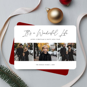 Cartes Pour Fêtes Annuelles C'est une vie merveilleuse Noël Nouvel An Photo
